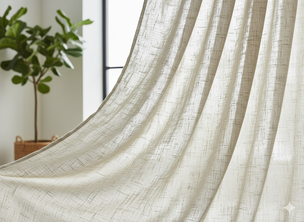 Premium linen curtain fabric